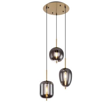 BLACKY Ipendant lamp metal brass-coloured, 3x E14