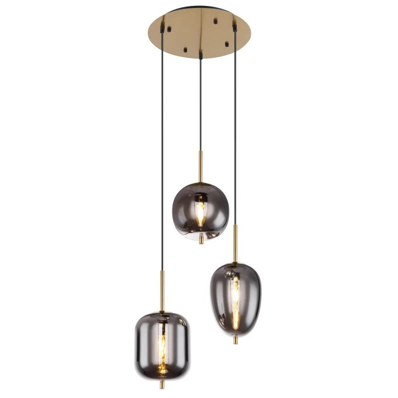 BLACKY Ipendant lamp metal brass-coloured, 3x E14