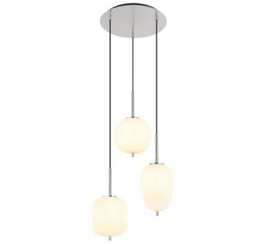 BLACKY Ipendant lamp metal nickel matt, 3x E14