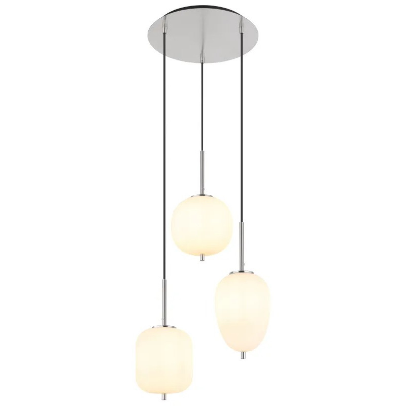 BLACKY Ipendant lamp metal nickel matt, 3x E14