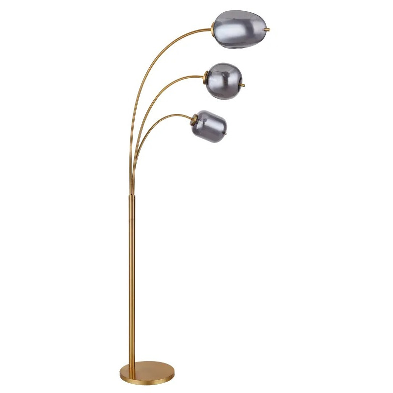 BLACKY IFloor lamp metal brass-coloured matt, 3x E14