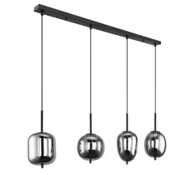 BLACKYpendant lamp metal black, 4x E14