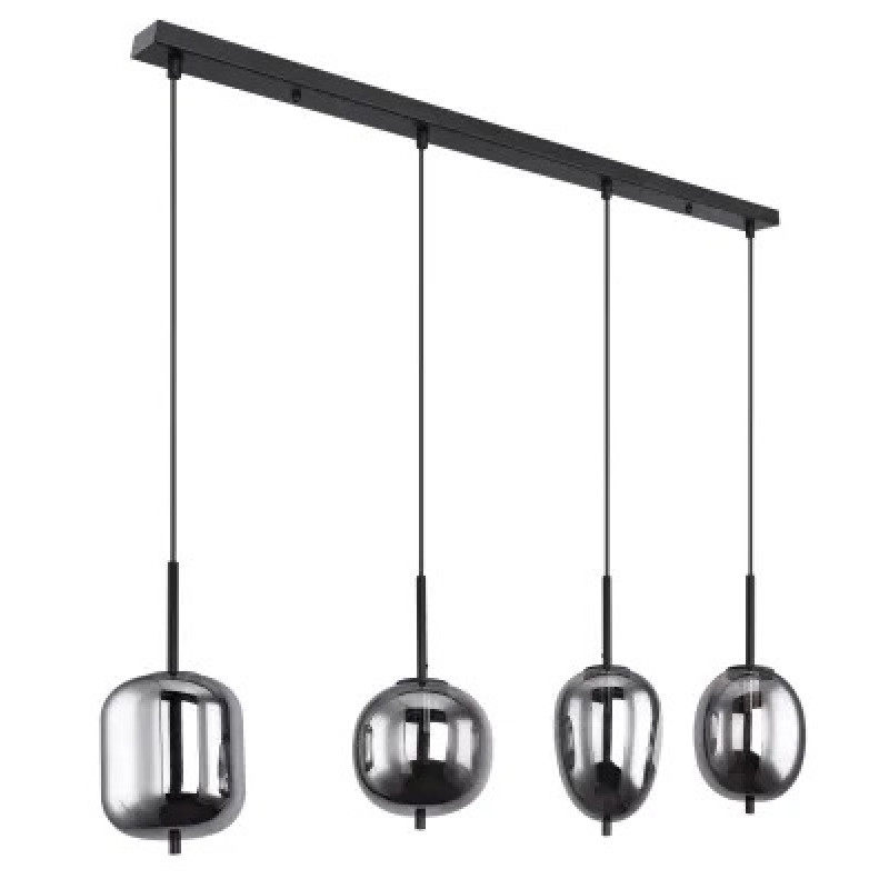 BLACKYpendant lamp metal black, 4x E14