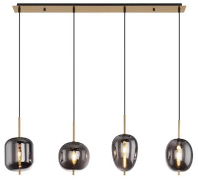 BLACKY Ipendant lamp metal brass-coloured, 4x E14