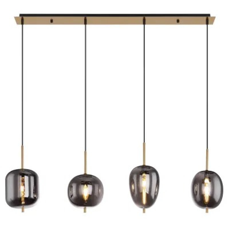 BLACKY Ipendant lamp metal brass-coloured, 4x E14