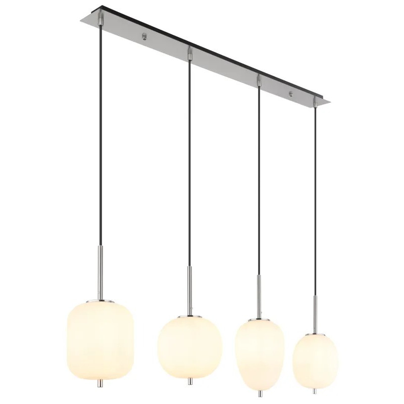 BLACKY Ipendant lamp metal nickel matt, 4x E14