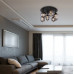 BLACKYceiling light metal black matt, 6x E14