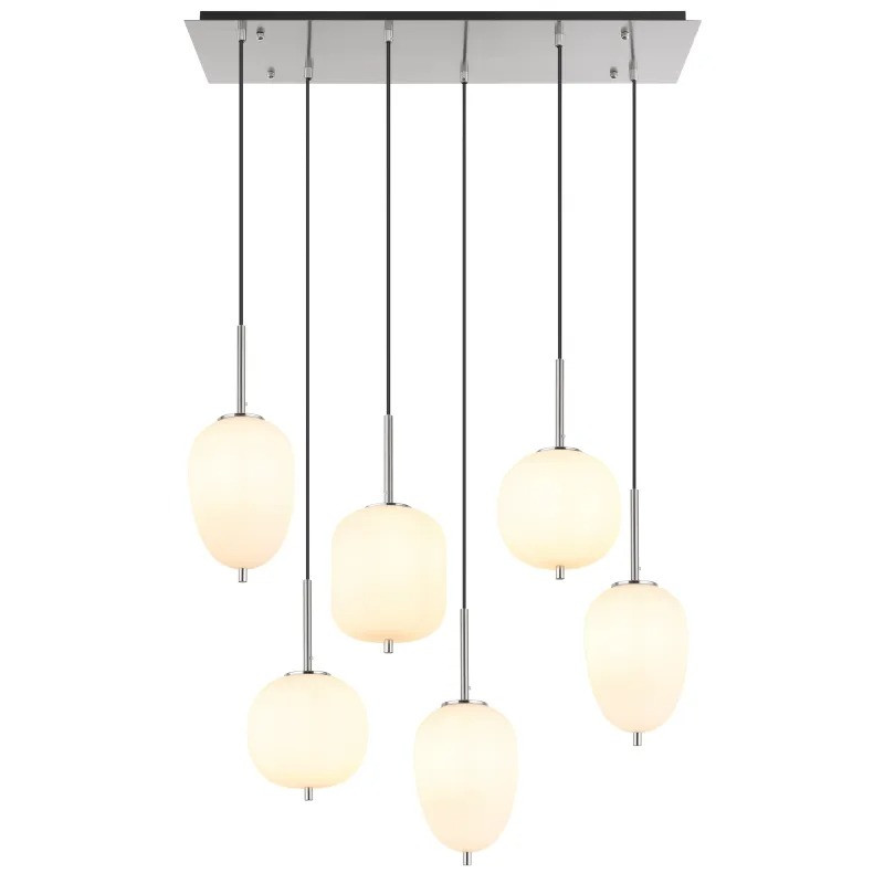 BLACKY Ipendant lamp metal nickel matt, 6x E14