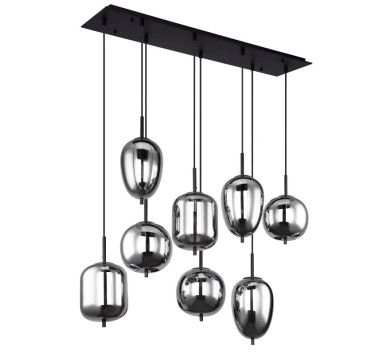 BLACKYpendant lamp metal black, 8x E14
