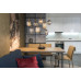 BLACKYpendant lamp metal black matt, 8x E14