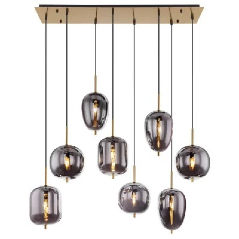 BLACKY Ipendant lamp metal brass-coloured, 8x E14