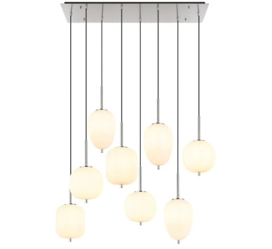 BLACKY Ipendant lamp metal nickel matt, 8x E14