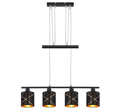 BEMMOpendant lamp metal black matt, 4x E27