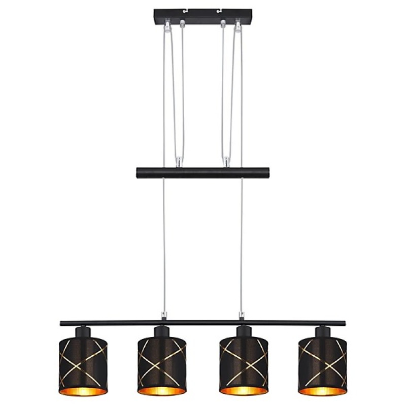 BEMMOpendant lamp metal black matt, 4x E27