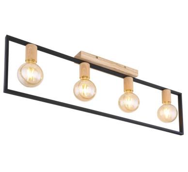 DANIELceiling light metal black matt, 4x E27