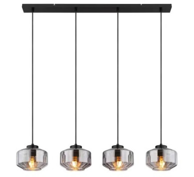 CHRISTIANApendant lamp metal black matt, 4x E27