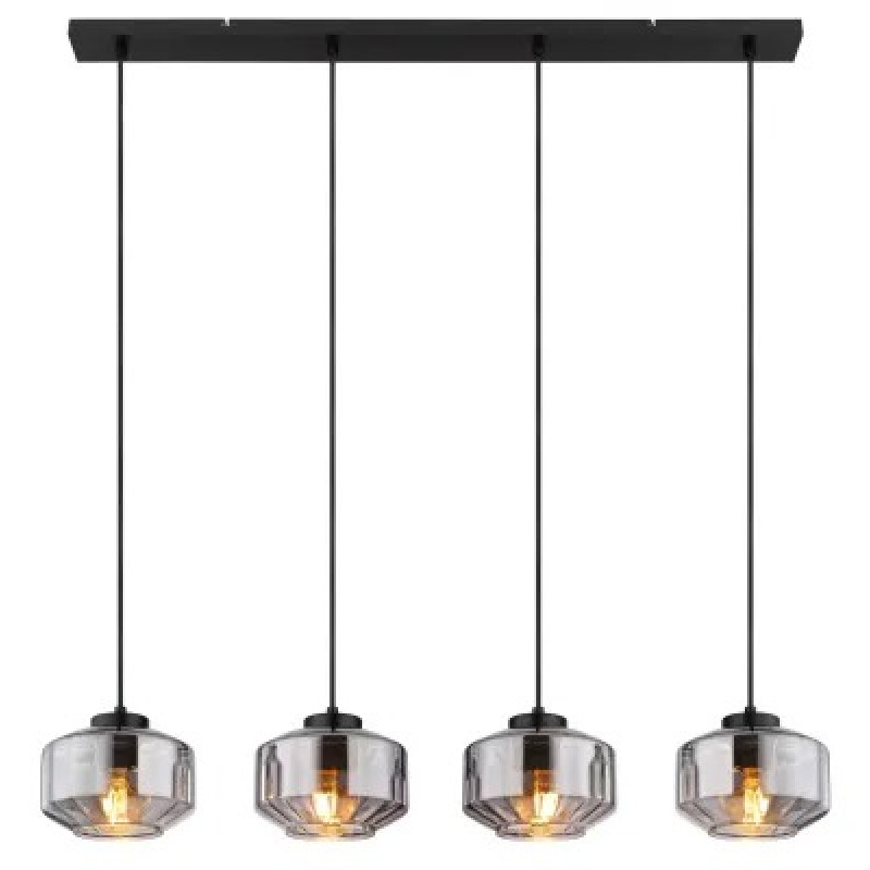 CHRISTIANApendant lamp metal black matt, 4x E27