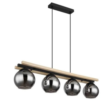 CONNIpendant lamp metal black matt, 4x E27