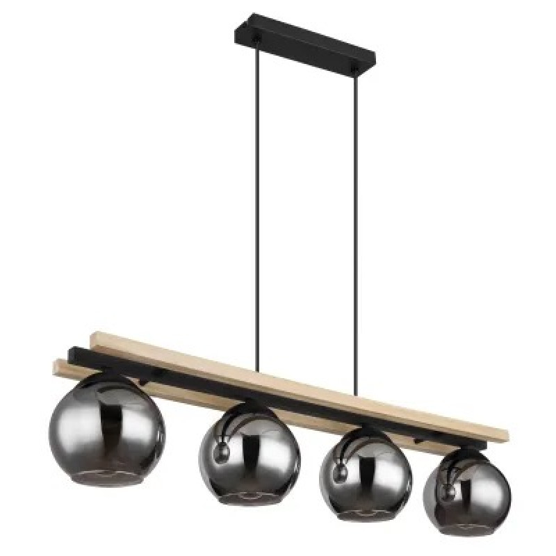 CONNIpendant lamp metal black matt, 4x E27
