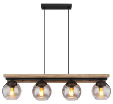 CONNIpendant lamp metal black matt, 4x E27