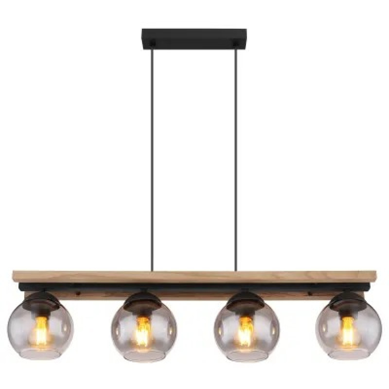 CONNIpendant lamp metal black matt, 4x E27