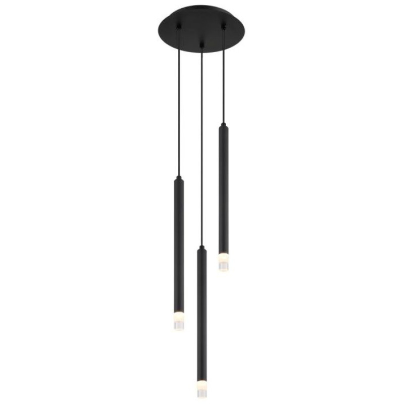 BLAKEpendant lamp metal black matt, 3x G9 LED