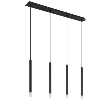 BLAKEpendant lamp metal black matt, 4x G9 LED
