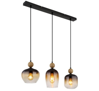 COMMYpendant lamp metal black matt, 3x E27