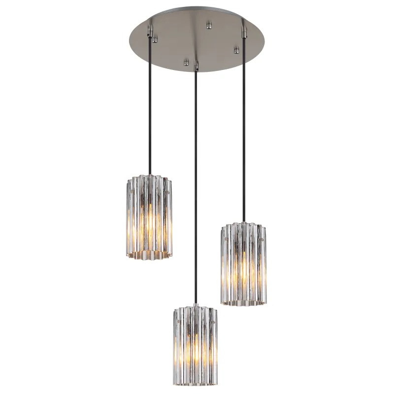 CAYDENpendant lamp metal nickel matt, 3x E27