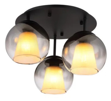 BARRYceiling light metal black matt, 3x E27