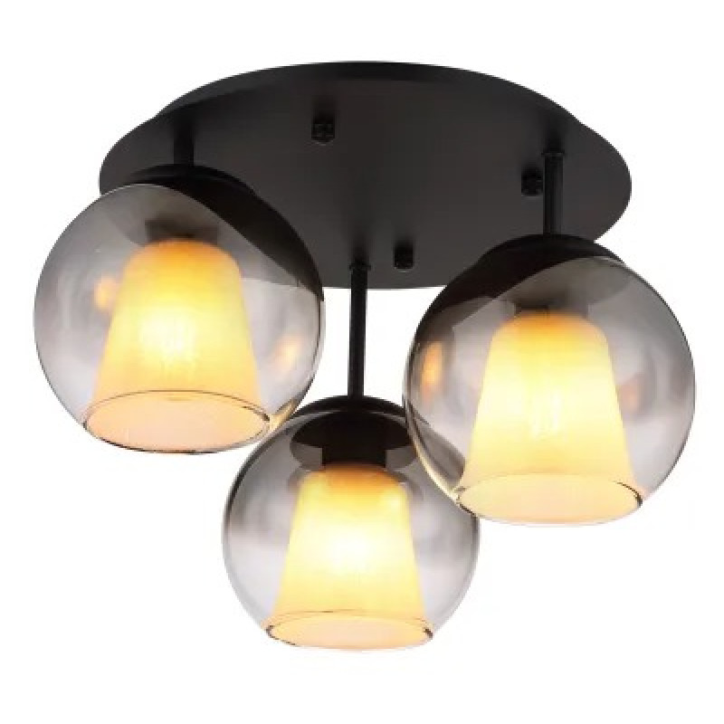 BARRYceiling light metal black matt, 3x E27
