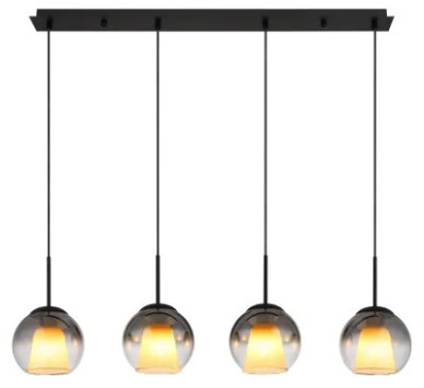 BARRYpendant lamp metal black matt, 4x E27