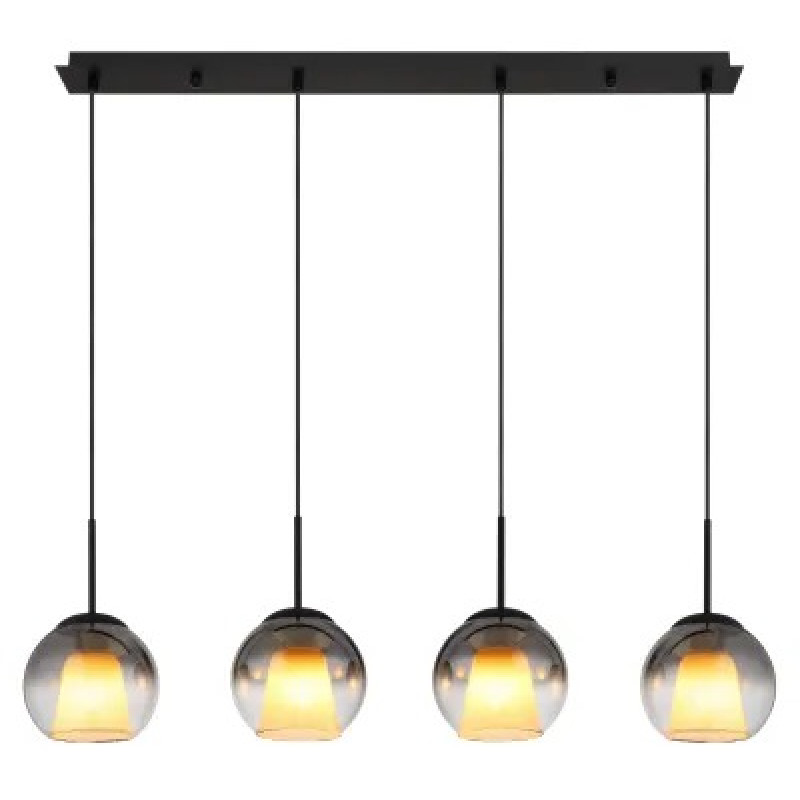 BARRYpendant lamp metal black matt, 4x E27