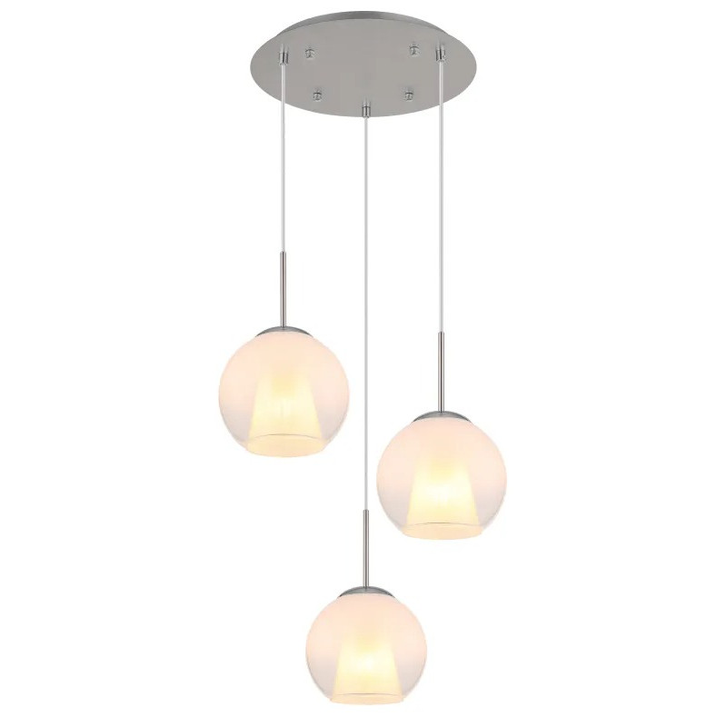 BARRYpendant lamp metal nickel matt, 3x E27