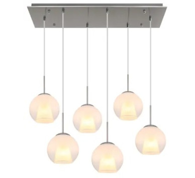 BARRYpendant lamp metal nickel matt, 6x E27