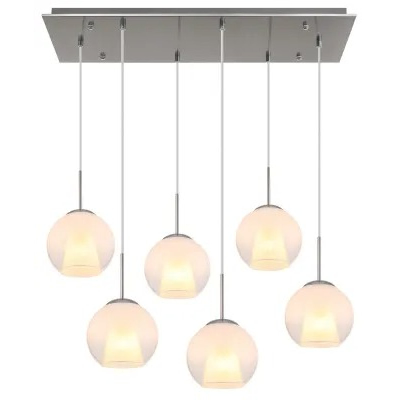 BARRYpendant lamp metal nickel matt, 6x E27