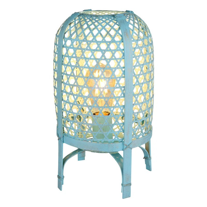 CAIROtable lamp metal blue antique, 1x E27
