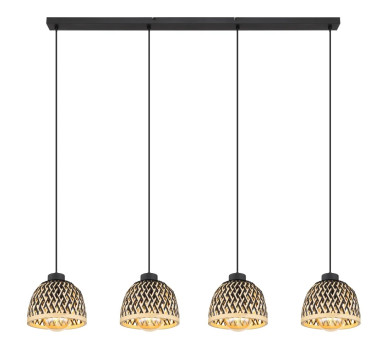 COLLYpendant lamp metal black matt, 4x E27 LED