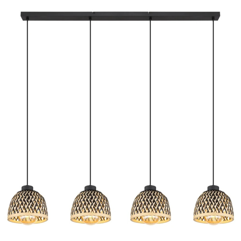 COLLYpendant lamp metal black matt, 4x E27 LED