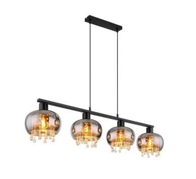 CORRYpendant lamp metal black matt, 4x E27 LED