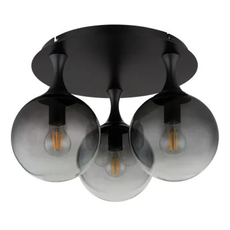 DALTONceiling light metal black matt, 3x E27 LED