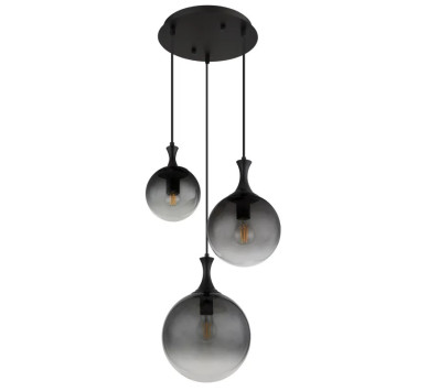 DALTONpendant lamp metal black matt, 3x E27 LED