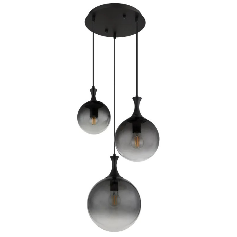 DALTONpendant lamp metal black matt, 3x E27 LED