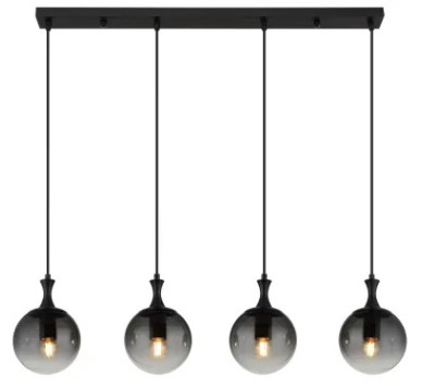 DALTONpendant lamp metal black matt, 4x E27 ILLU