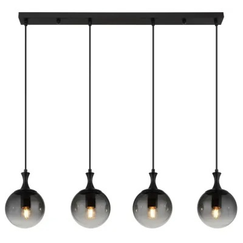DALTONpendant lamp metal black matt, 4x E27 ILLU