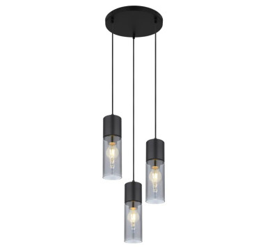ANNIKApendant lamp metal black matt, 3x E27