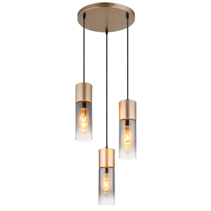 ANNIKA pendant lamp metal cappuccino-coloured matt, 3x E27
