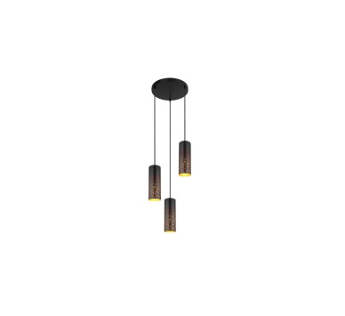 CROCKYpendant lamp metal black matt, 3x E27