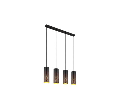 CROCKYpendant lamp metal black matt, 4x E27