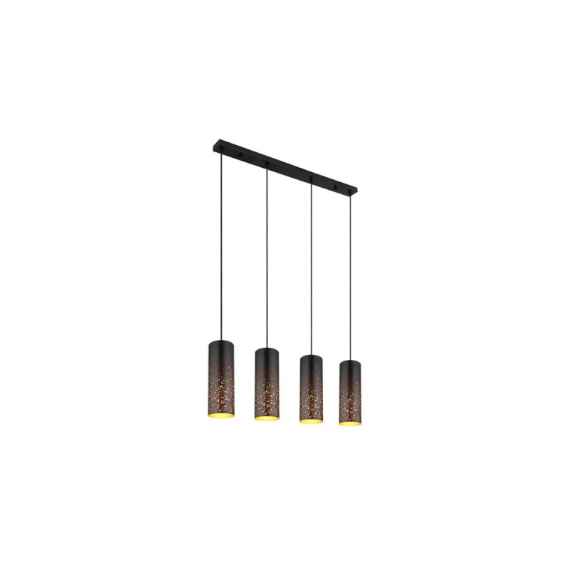CROCKYpendant lamp metal black matt, 4x E27